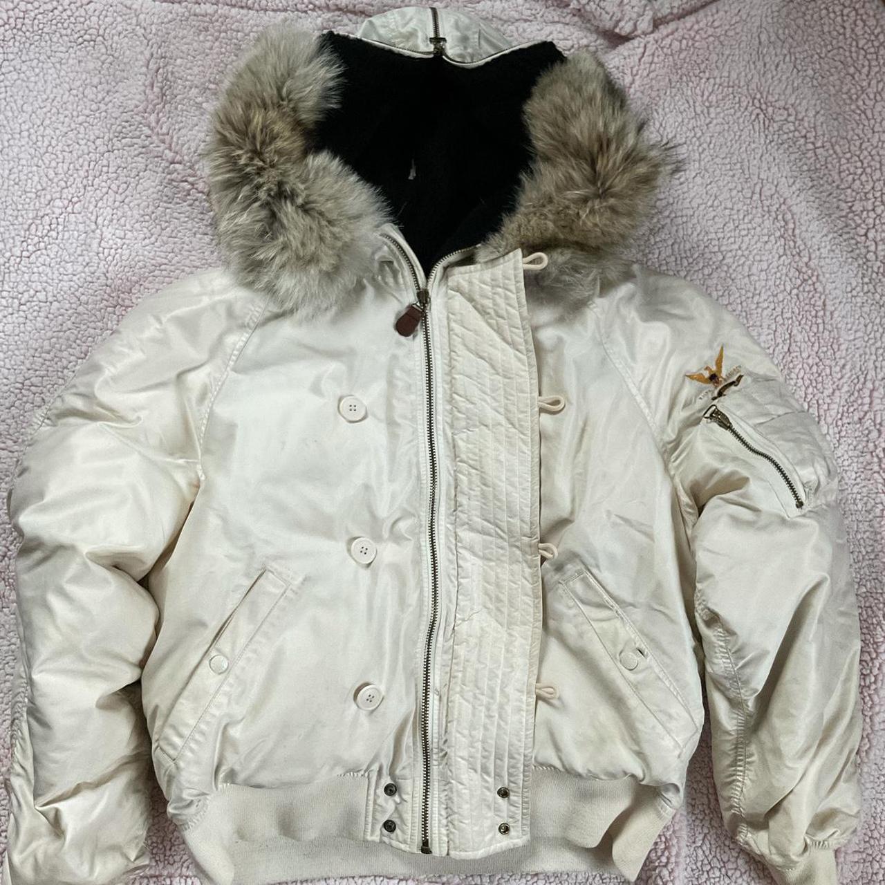 Vintage polo sport ivory puffer jacket with amazing... - Depop