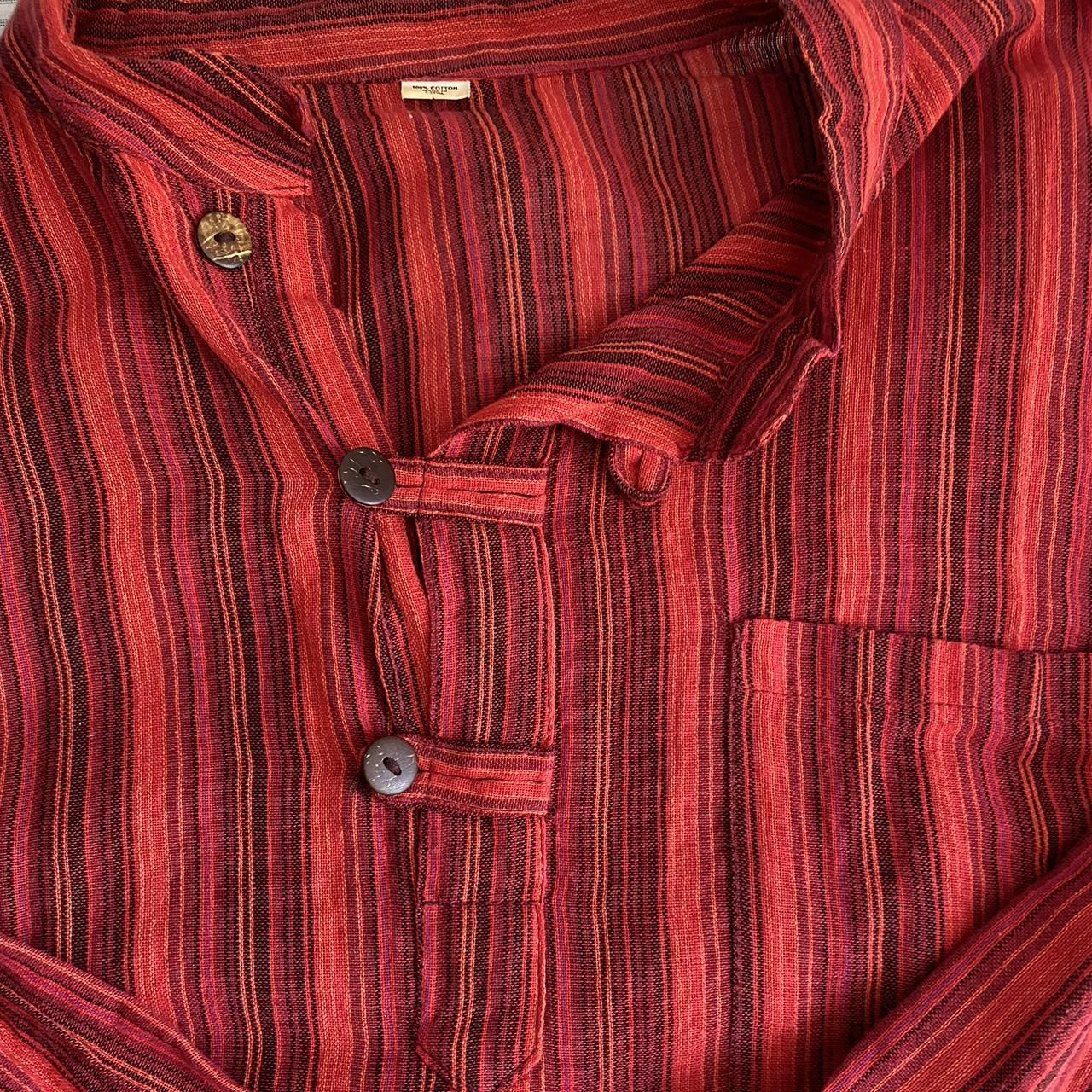 Men's Red and Burgundy Shirt | Depop