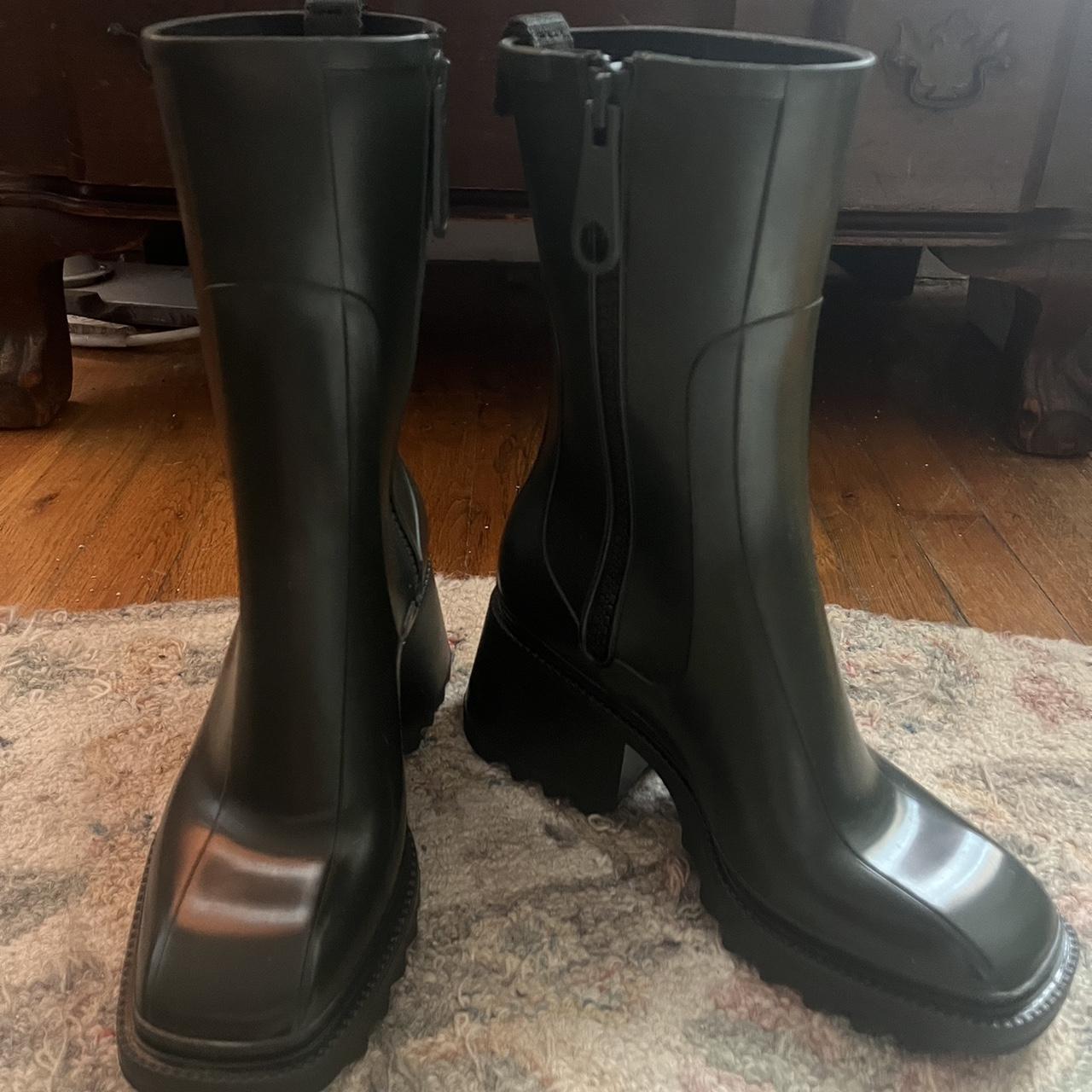 INCREDIBLE Chloé platform rain boots in the colour... - Depop