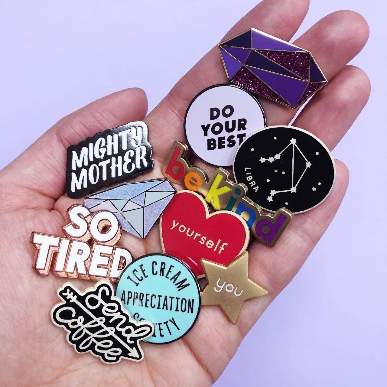 Mystery Bag of 5 Pin Badges. All Brand New, Top... - Depop