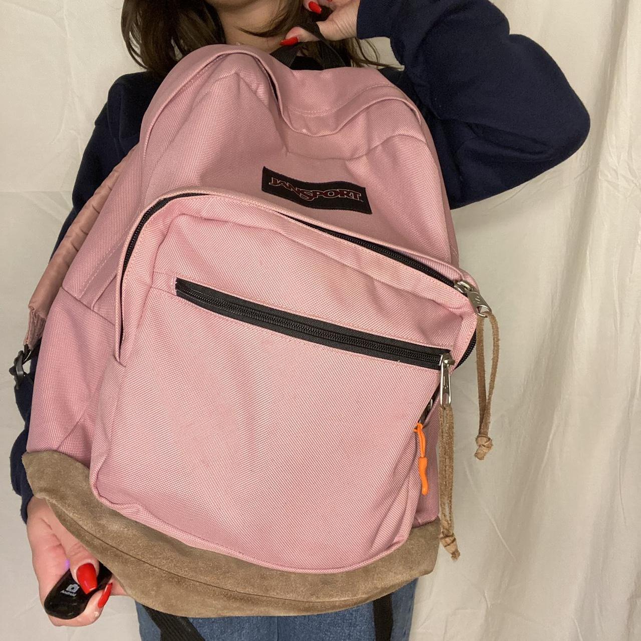 Jansport backpack Light pink Had to replace two... Depop