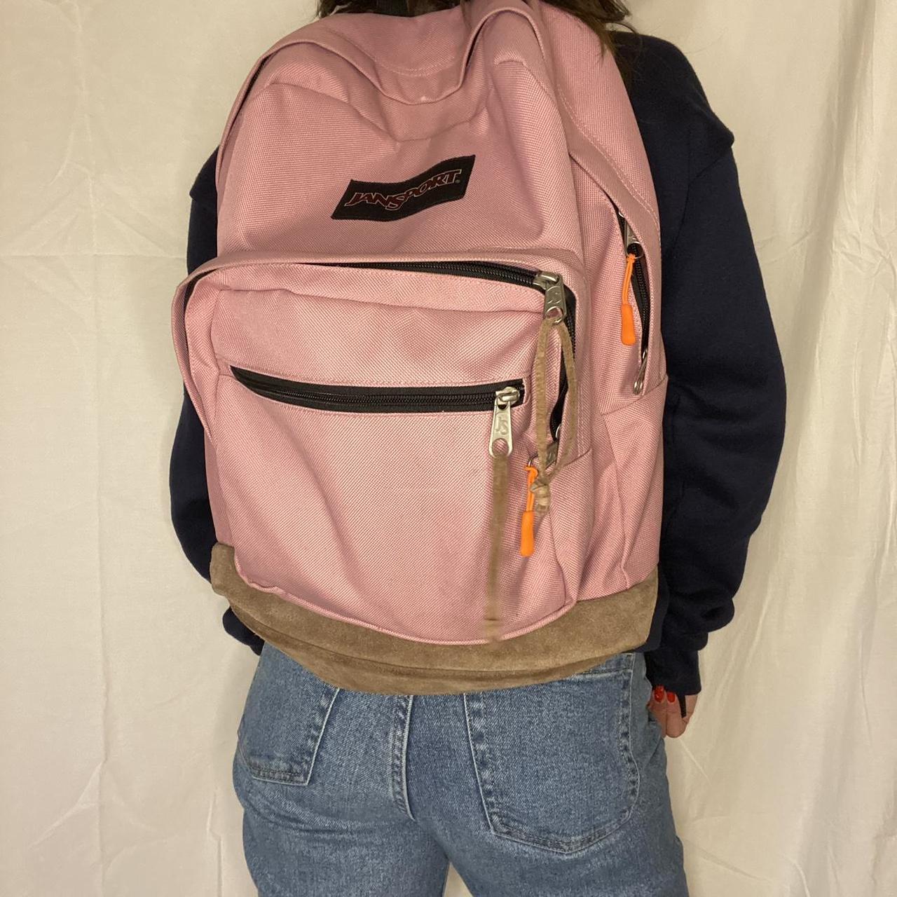 Jansport backpack Light pink Had to replace two... Depop