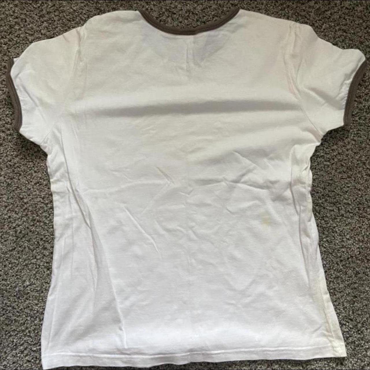 Women's White and Brown Crop-top | Depop