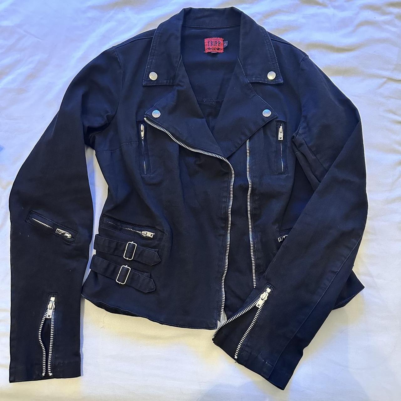 Tripp NYC jacket Y2K 90s goth biker emo. Gently... - Depop