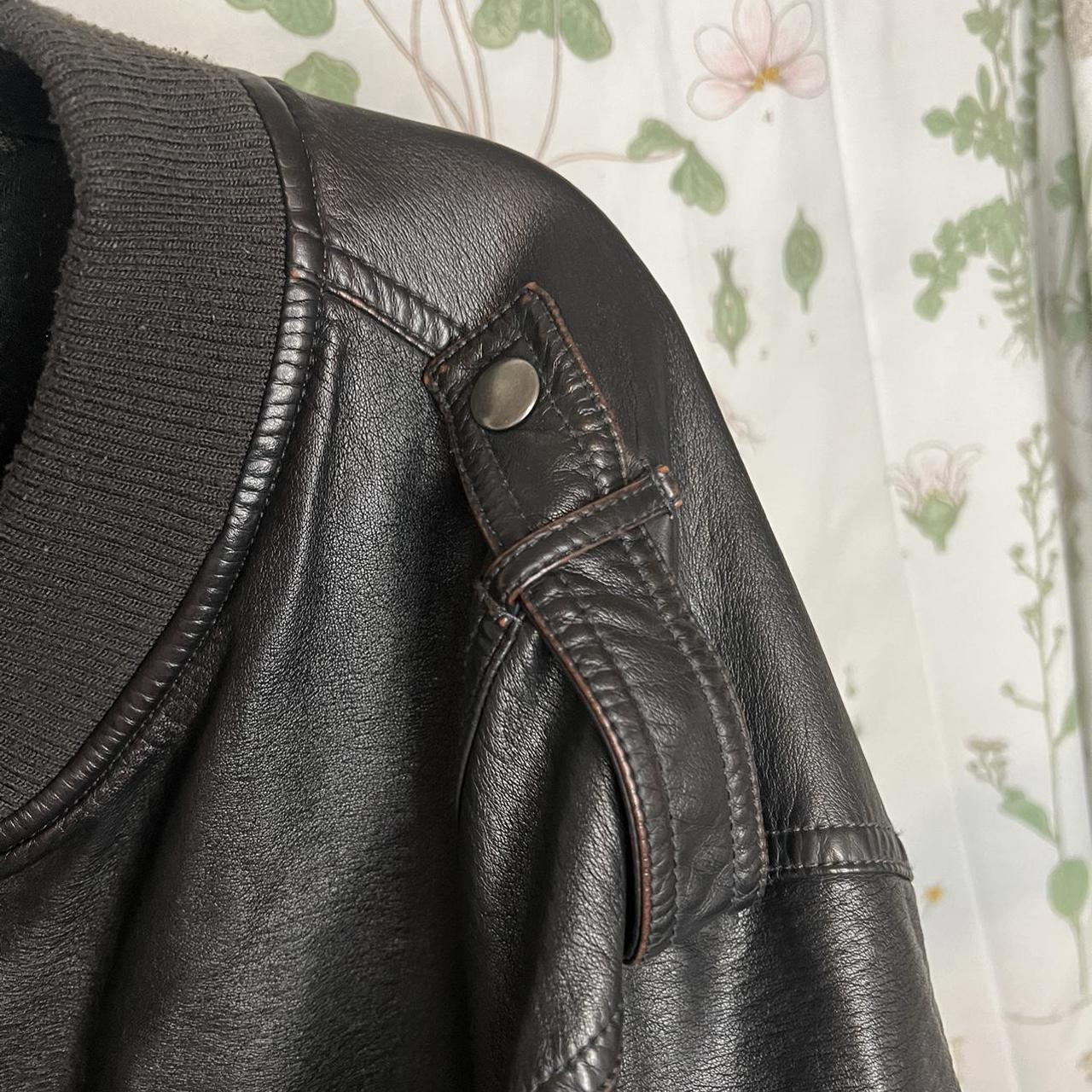 Tarocash zip up Leather jacket mens XXXL Really cute... - Depop