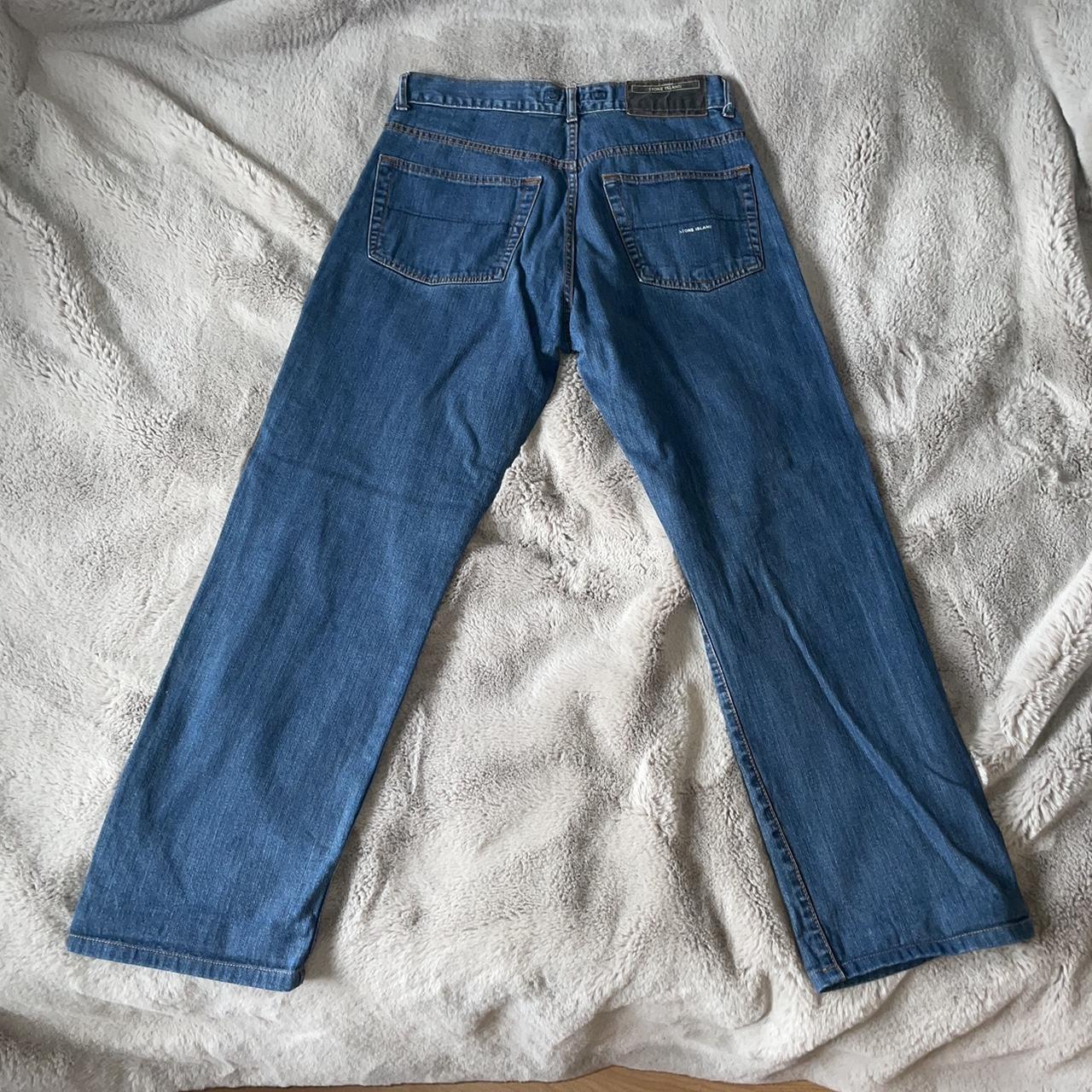 Stone Island Men's Blue and Navy Jeans | Depop