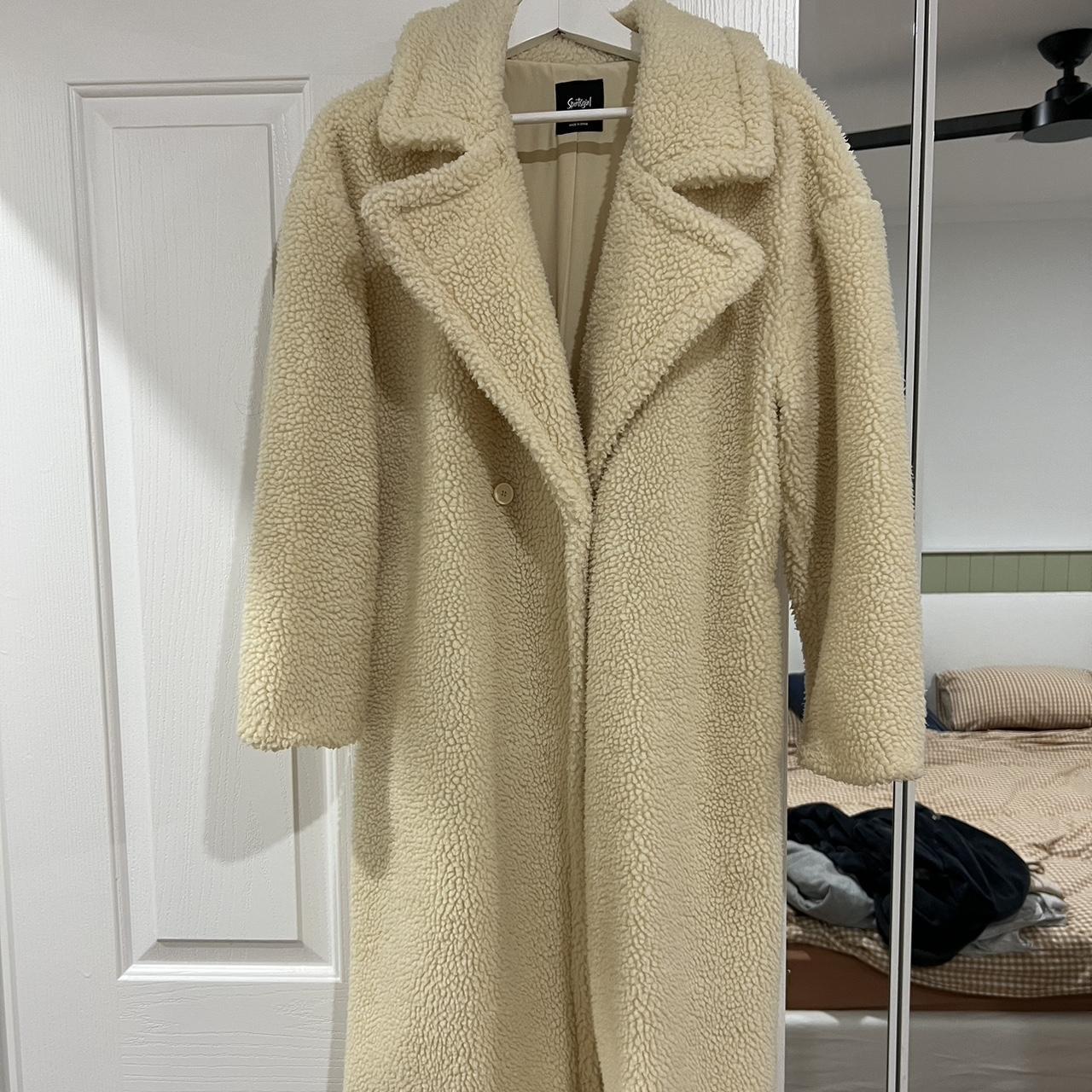 Sportsgirl teddy coat longline Depop