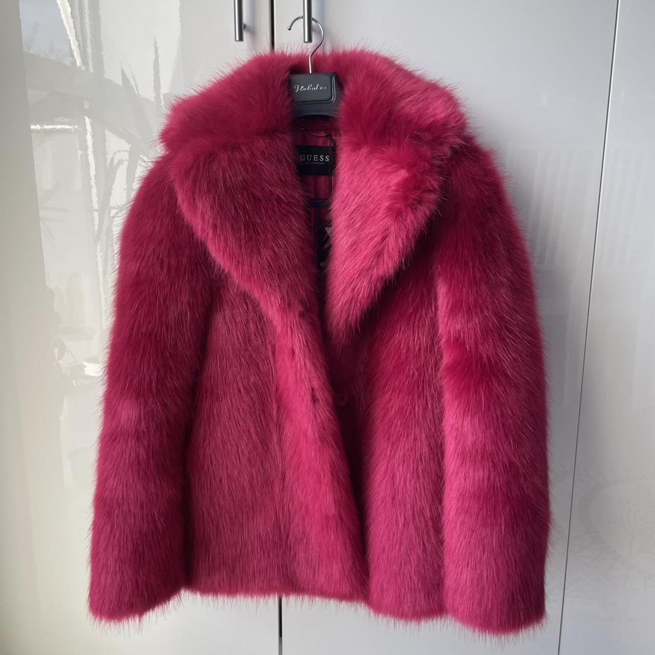 Guess Women's Pink Coat Depop
