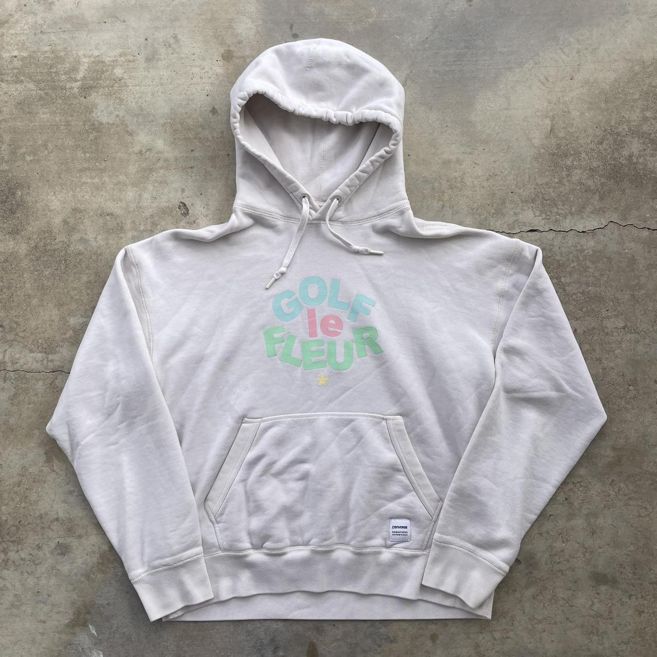 Golf le Fleur Cream Hoodie size S small stains as... - Depop