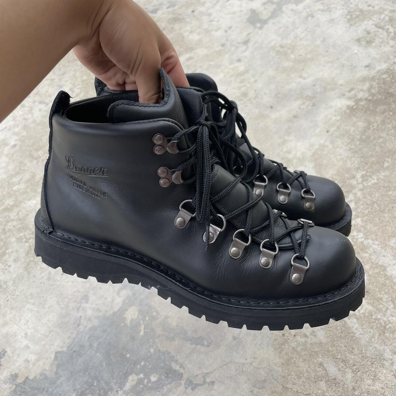 Made in USA Men's Black Leather Danner Mountain... - Depop