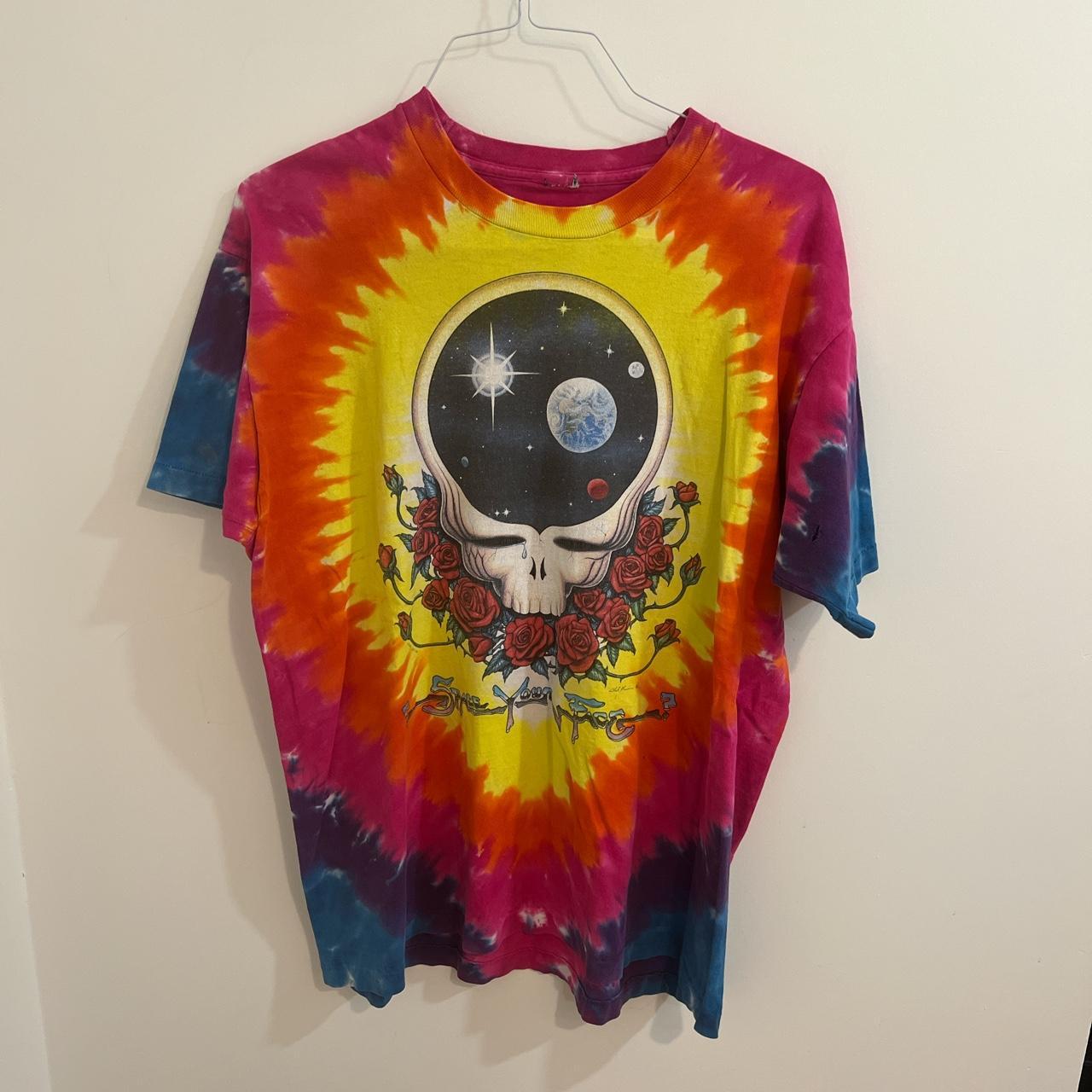 1992 Grateful Dead Space Your Face Liquid Blue Tie Dye Shirt