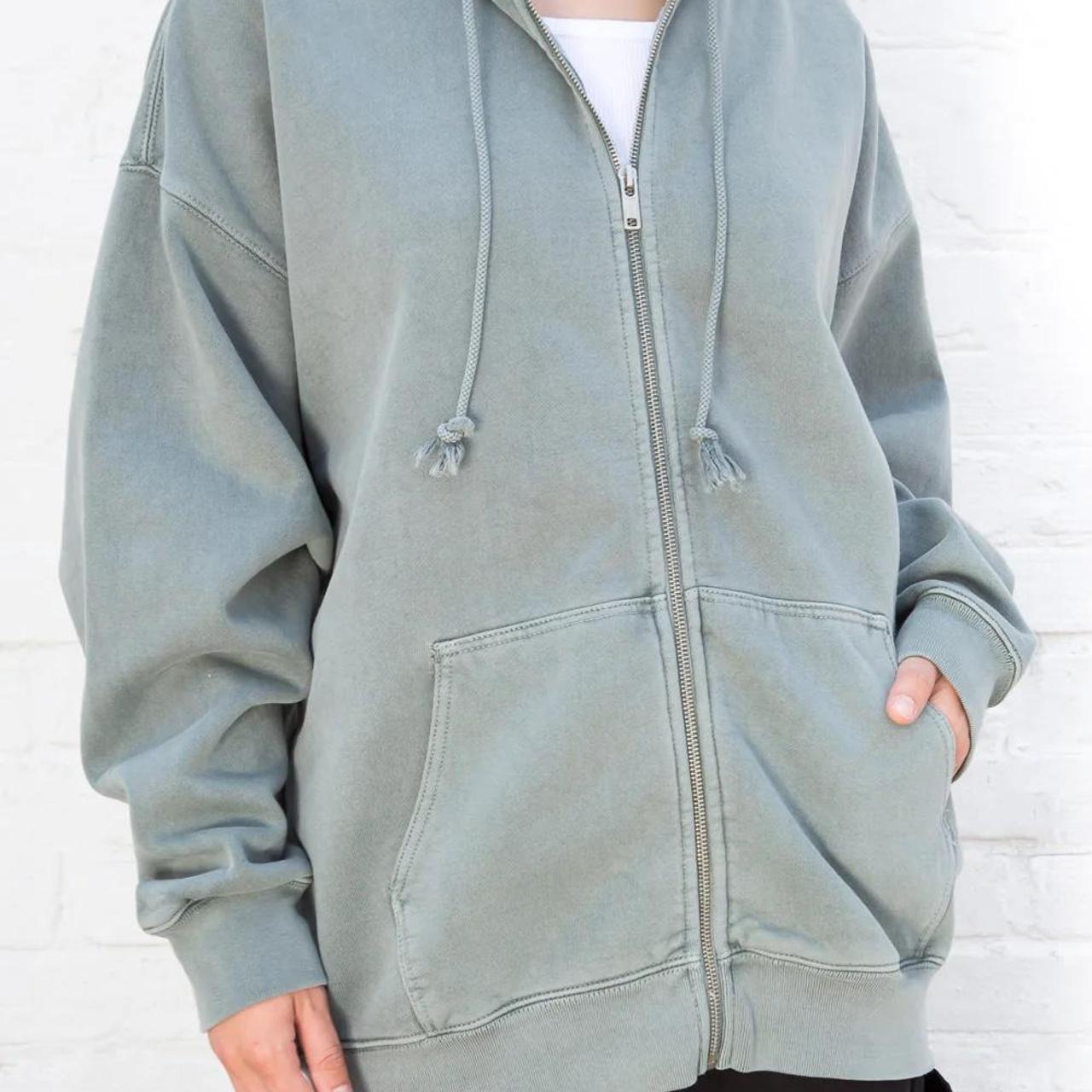 brandy melville carla hoodie🤍 basic zipup hoodie in... Depop