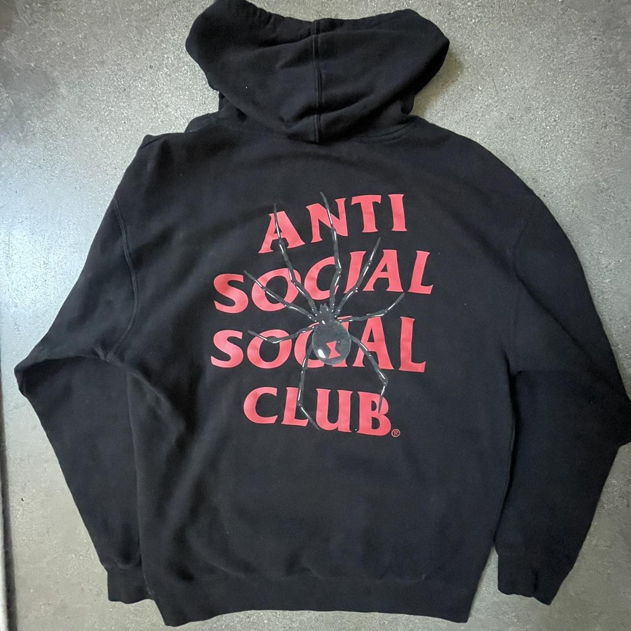 Anti Social Social Club Hoodie Black And Red With Depop   P0 