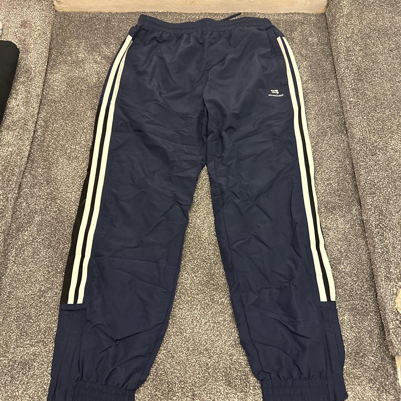 Balenciaga Men's Navy and White Joggers-tracksuits | Depop