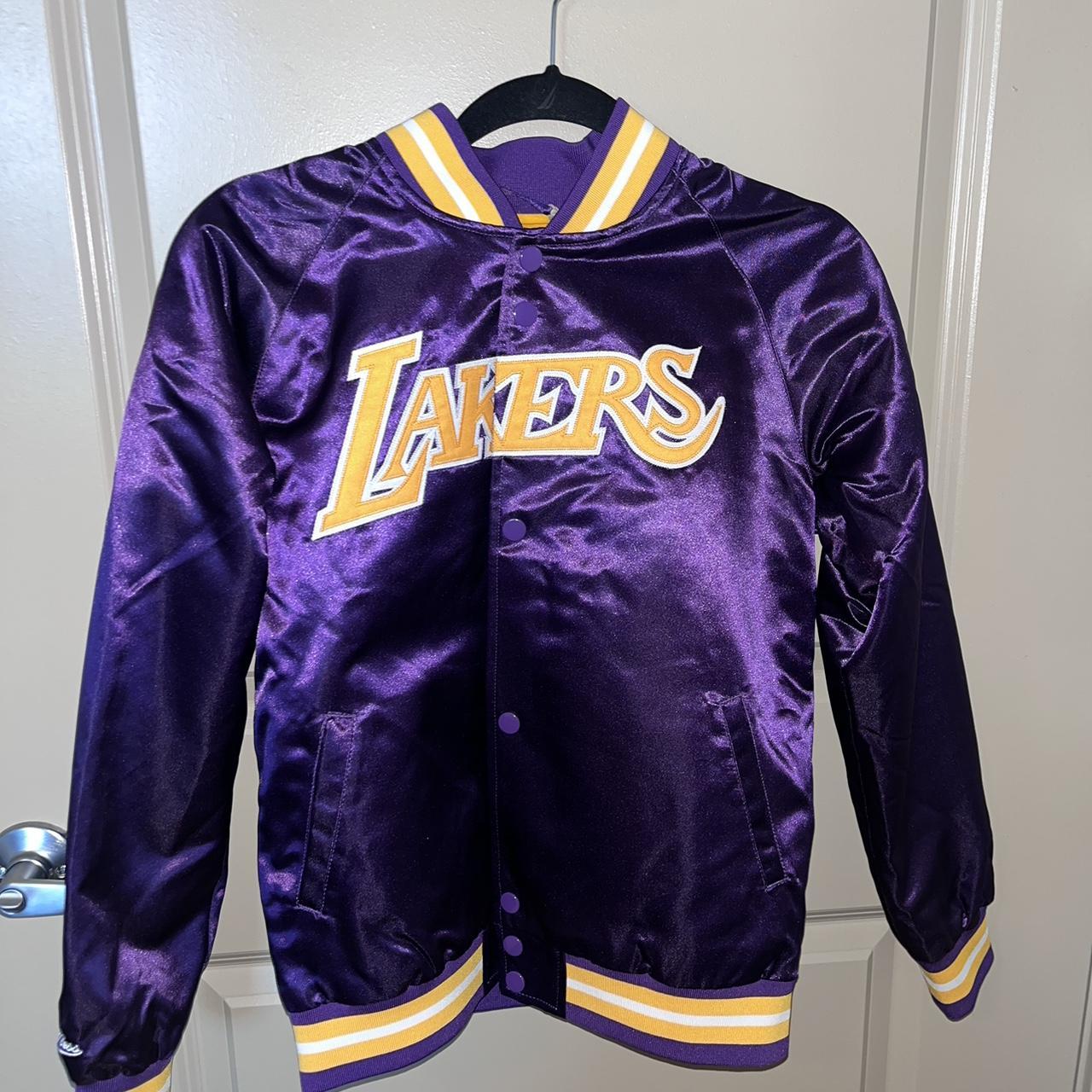 Los Angeles Lakers Mitchell & Ness Satin Bomber Jacket Size