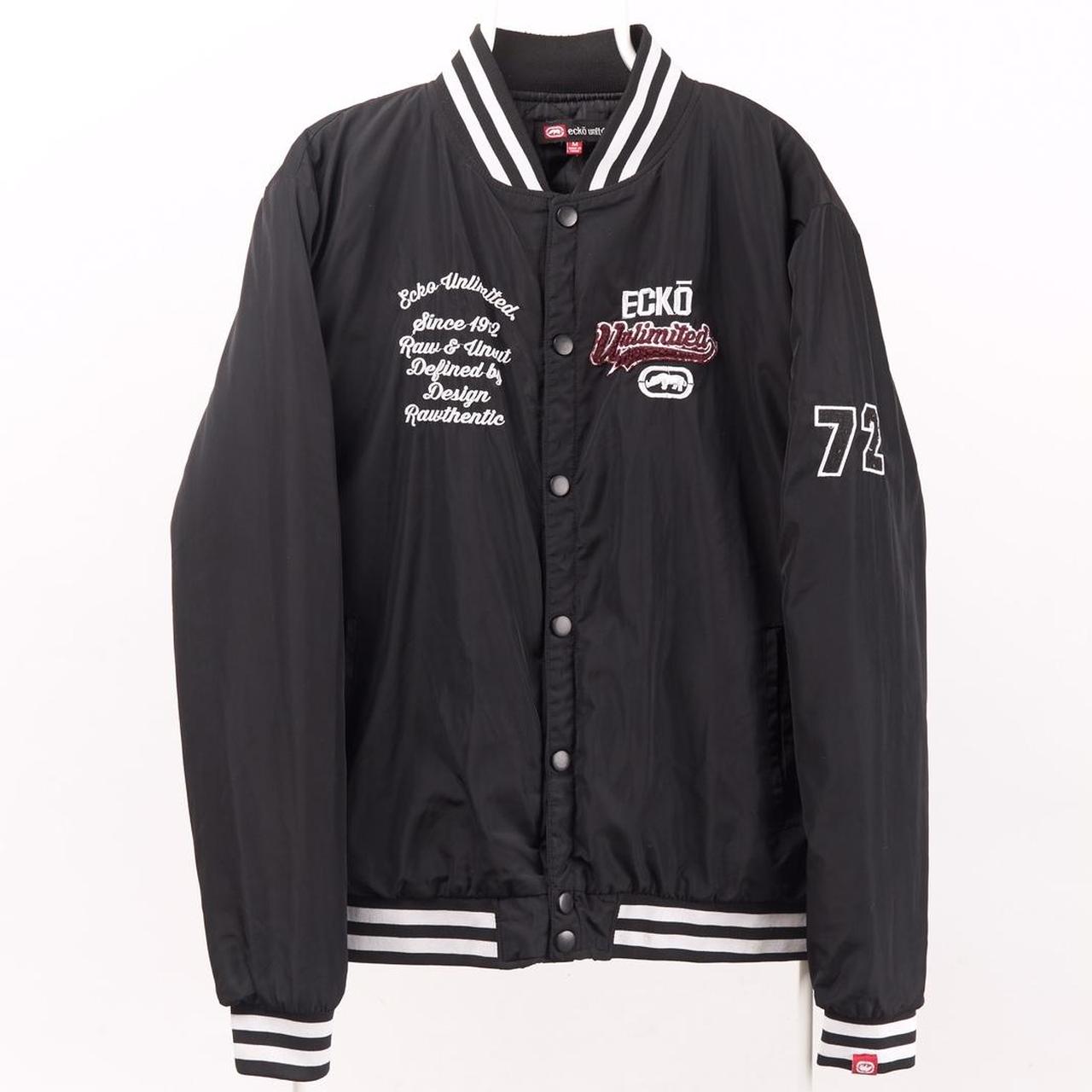 Vintage Ecko Varsity Jacket Black Large Ecko... Depop