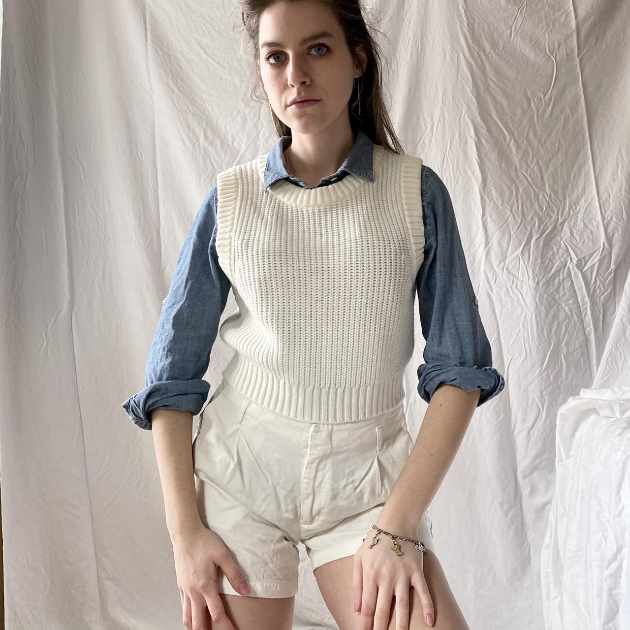 J.Crew Women's Cream and White Shorts (2)