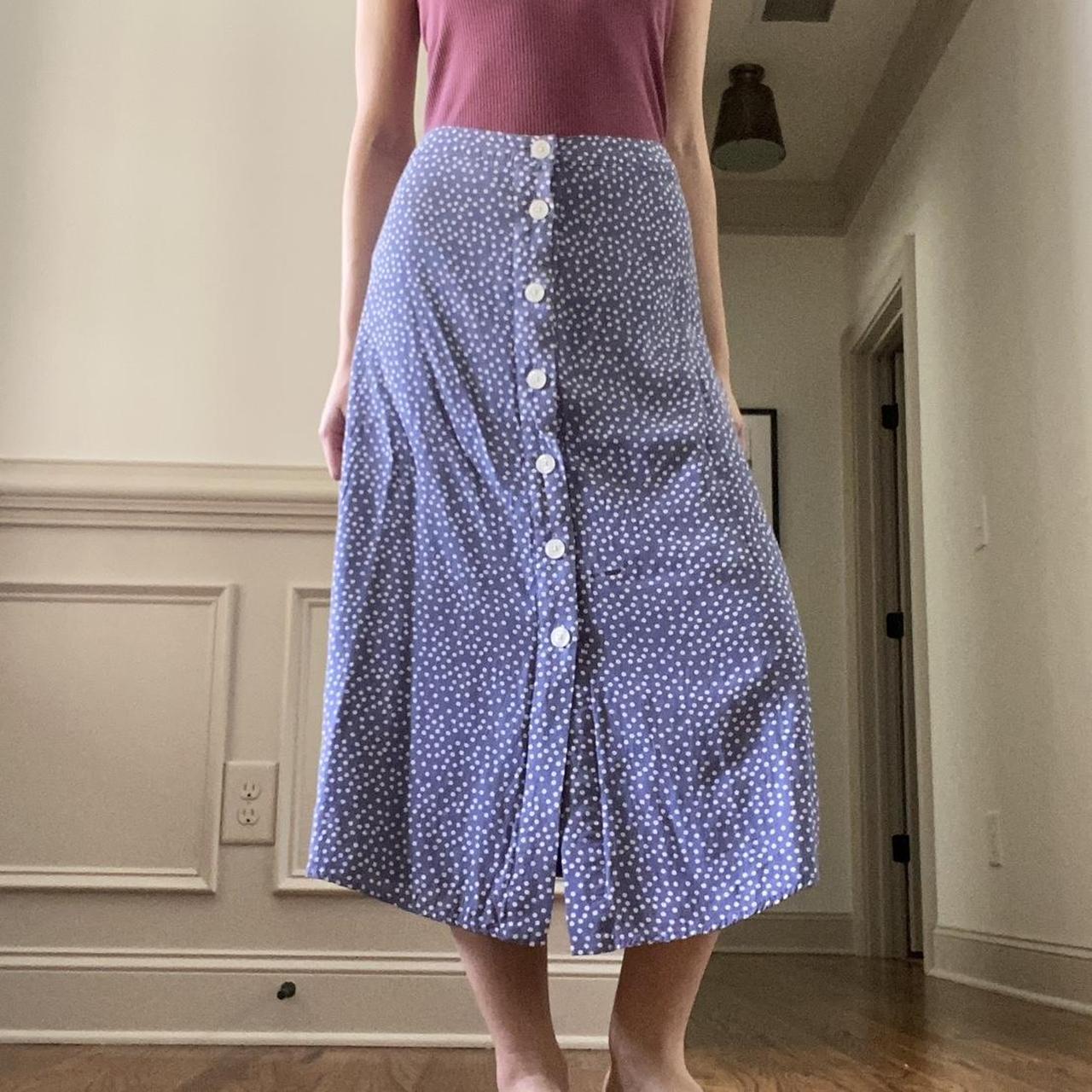 Gap Midi Skirt In A Dusty Sky Blue / Periwinkle And... - Depop