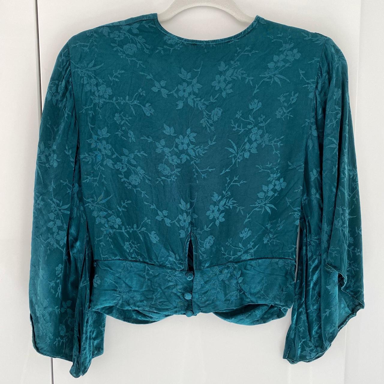 Primark Women's Blue and Green Blouse | Depop