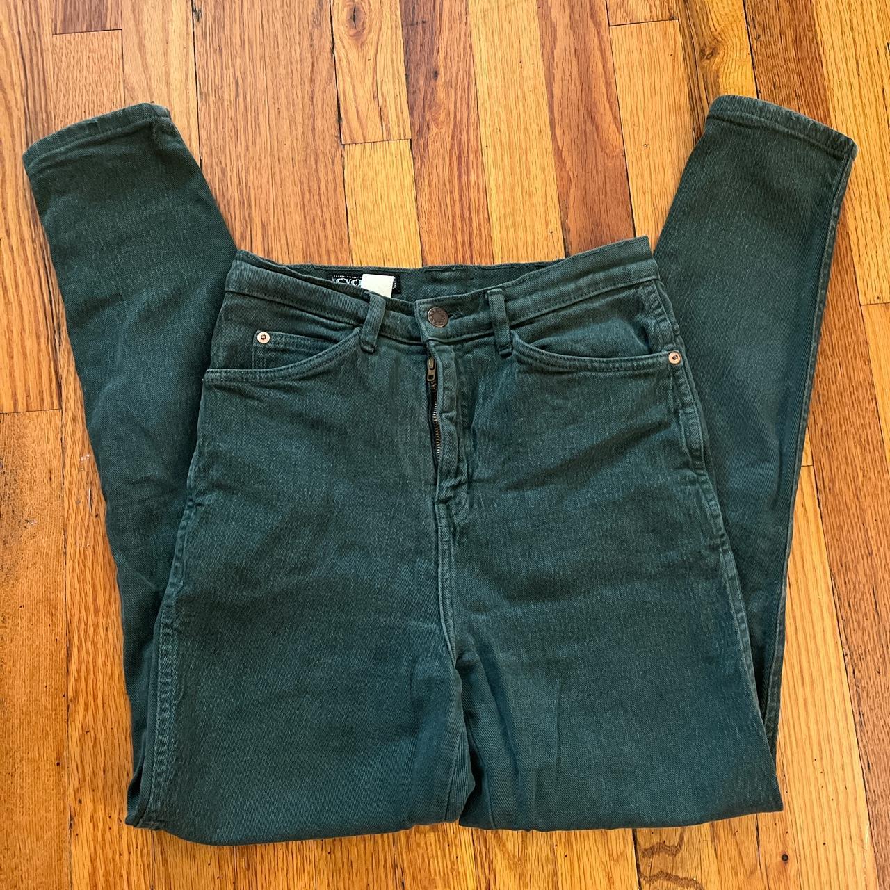 Green jeans They fit like mom jeans Size would be... - Depop