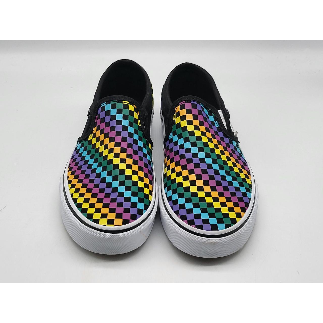 Vans Womens Asher Rainbow Mini Check Canvas Slip On. Depop