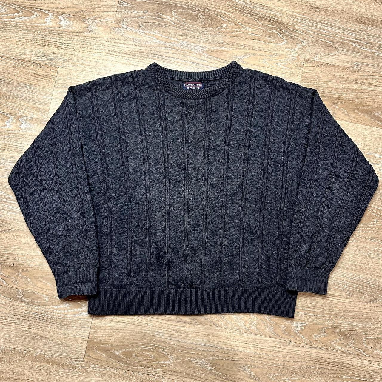 Roundtree & Yorke Men's Black and Silver Jumper | Depop