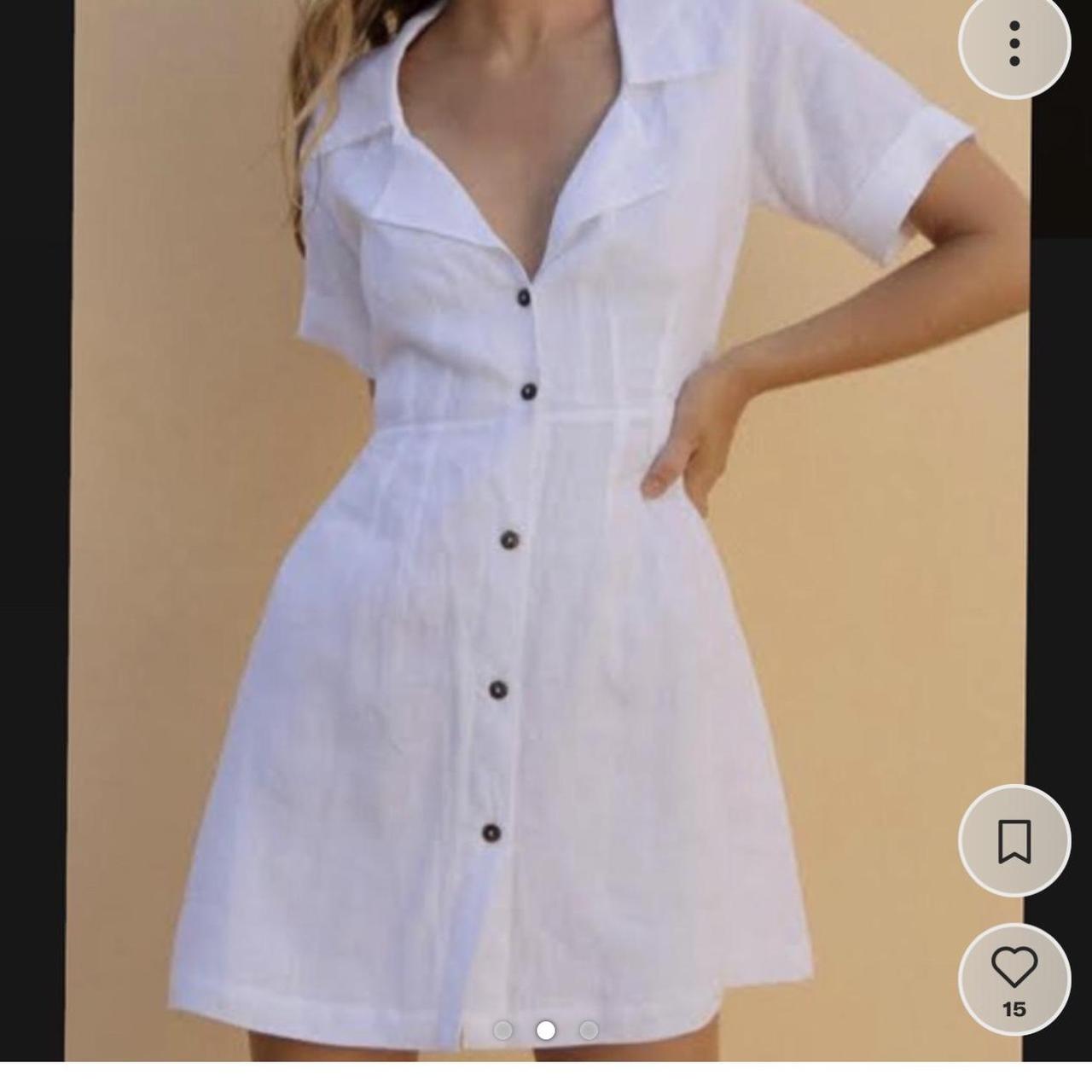 Posse - white linen dress. Never work. Size XS - Depop