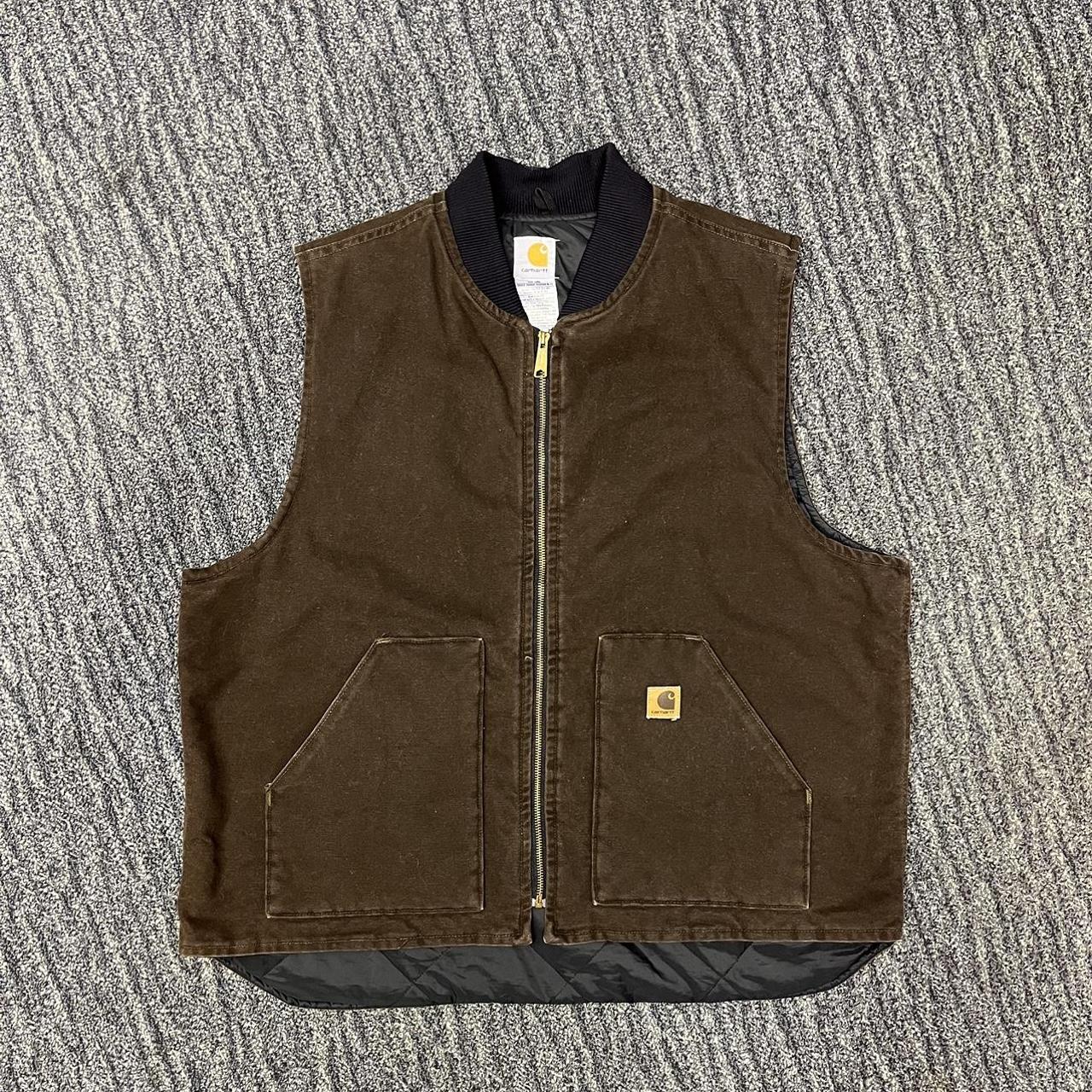 Vintage Carhartt Gilet Full Zip Up Quilted... - Depop