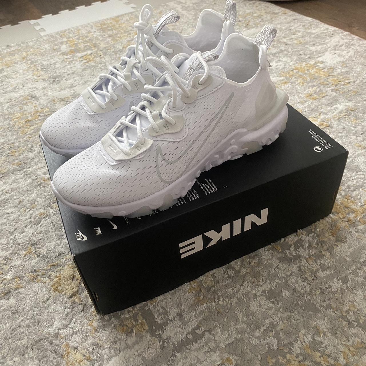 Nike React Vision White /Lt smoke grey- white Size... - Depop