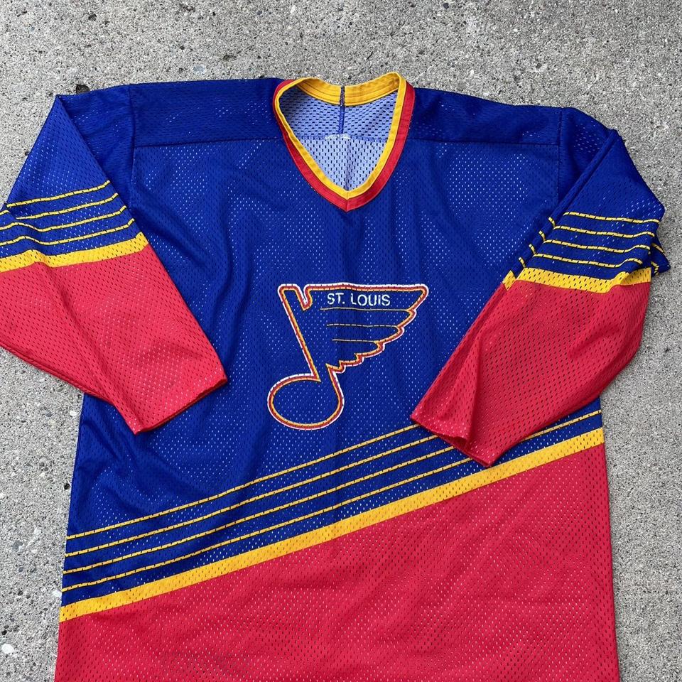 Vintage St Louis Blues Jersey XL Blue Multicolor 90s - Depop