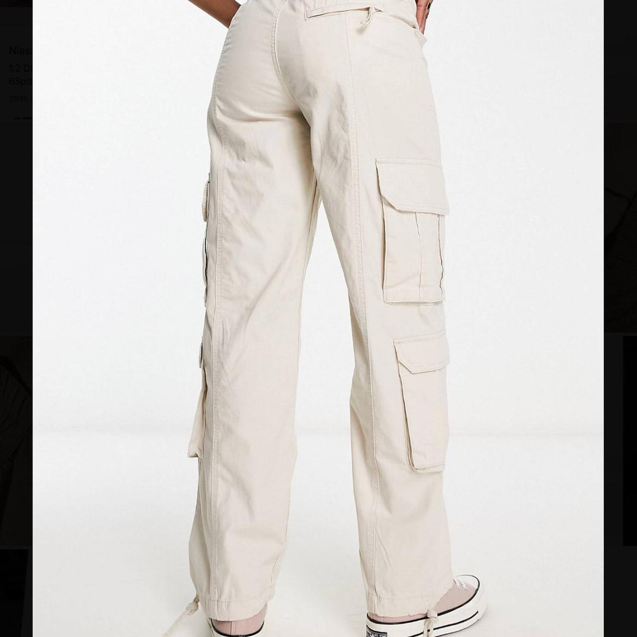 Pull & Bear multi pocket cargo trouser Colour Sand - Depop