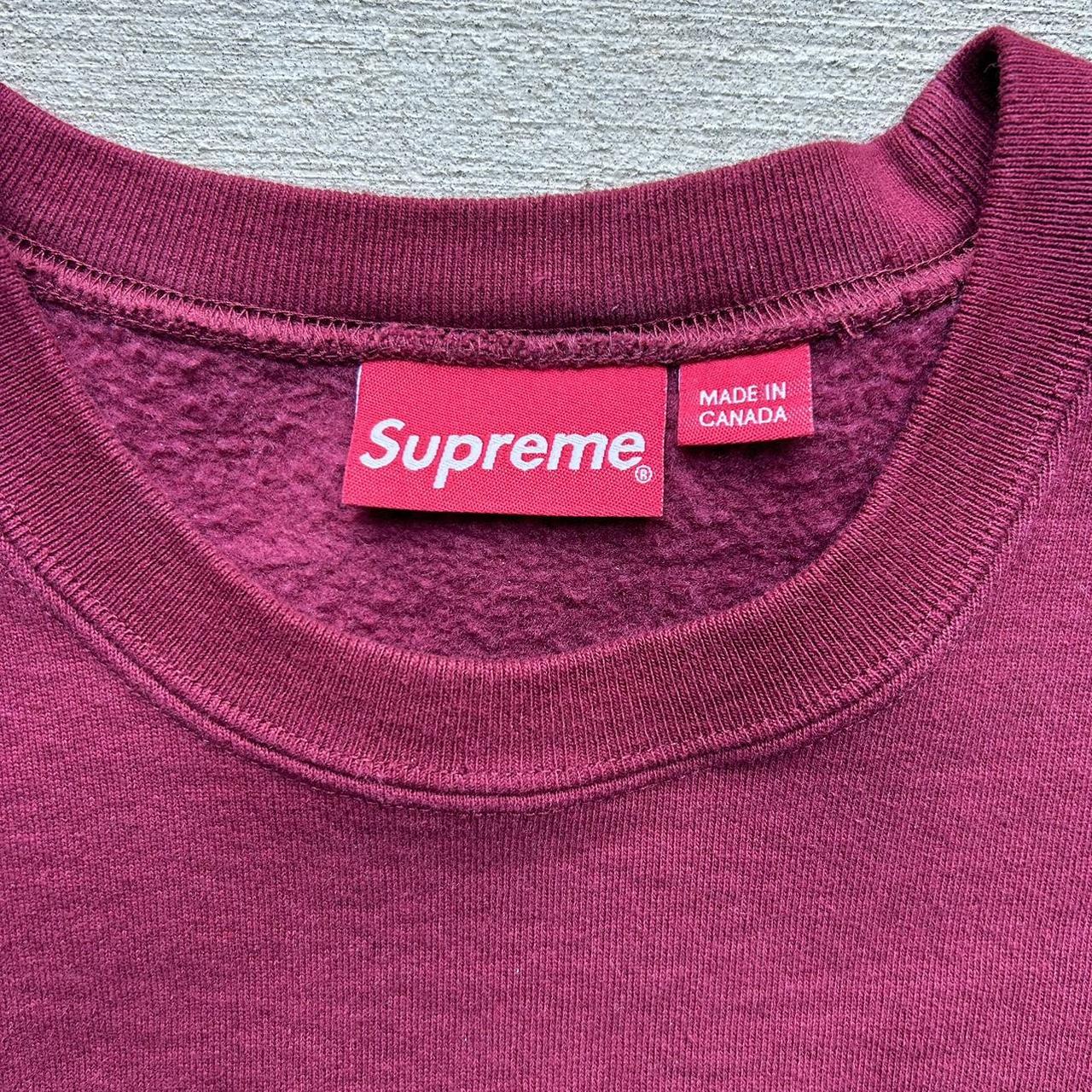 CARDINAL MAROON SUPREME BOX LOGO CREWNECK •Size | Depop