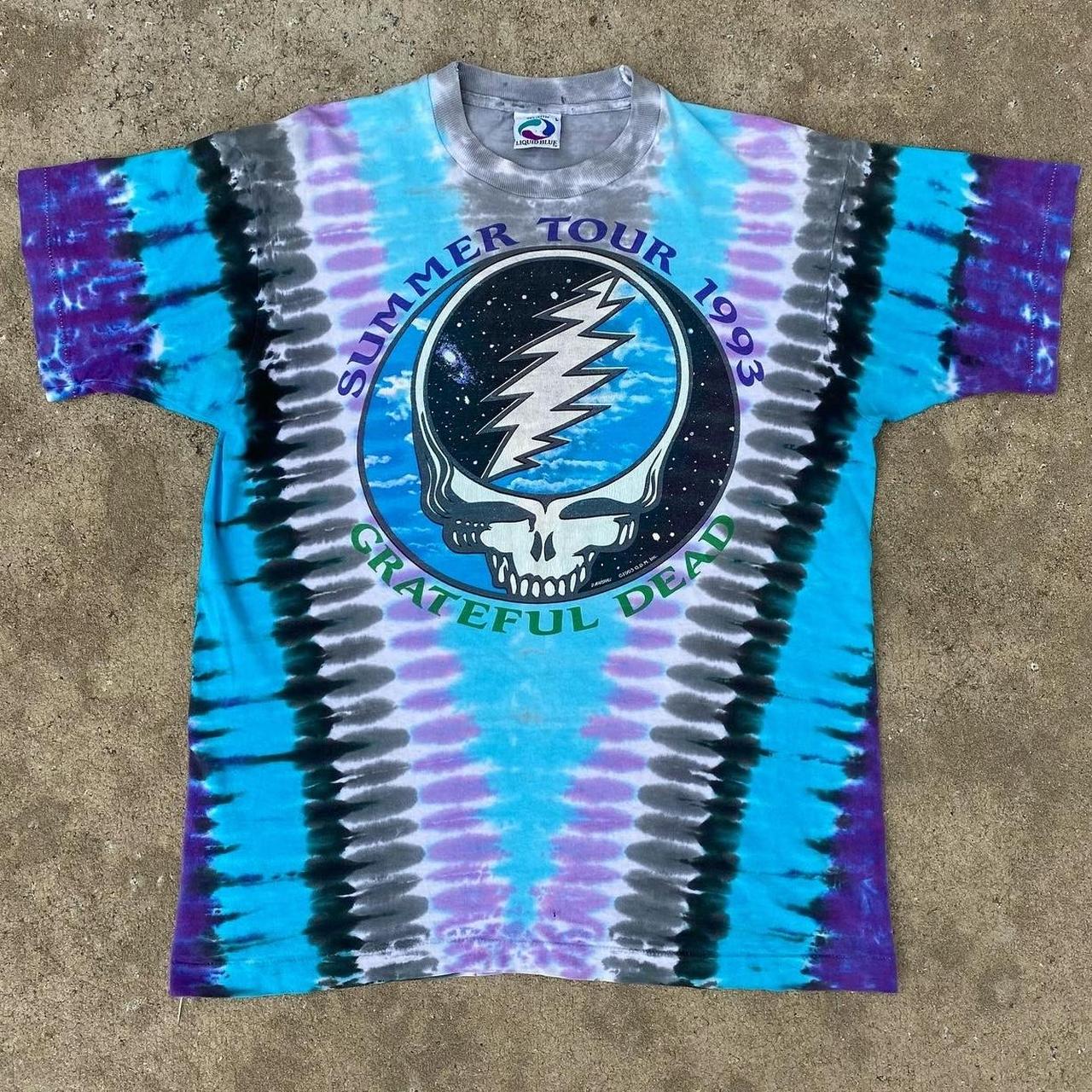 Vintage 1993 Grateful 2024 Dead Steal Your Fractal Tie Dye T-Shirt XL Liquid Blue