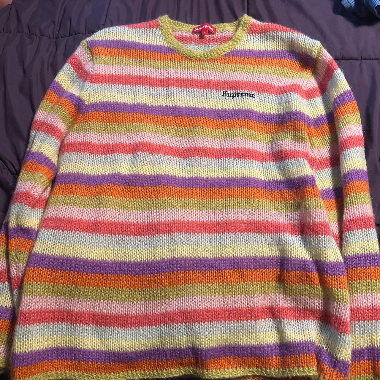 Supreme striped mohair sweatshirt. Very nice for... - Depop