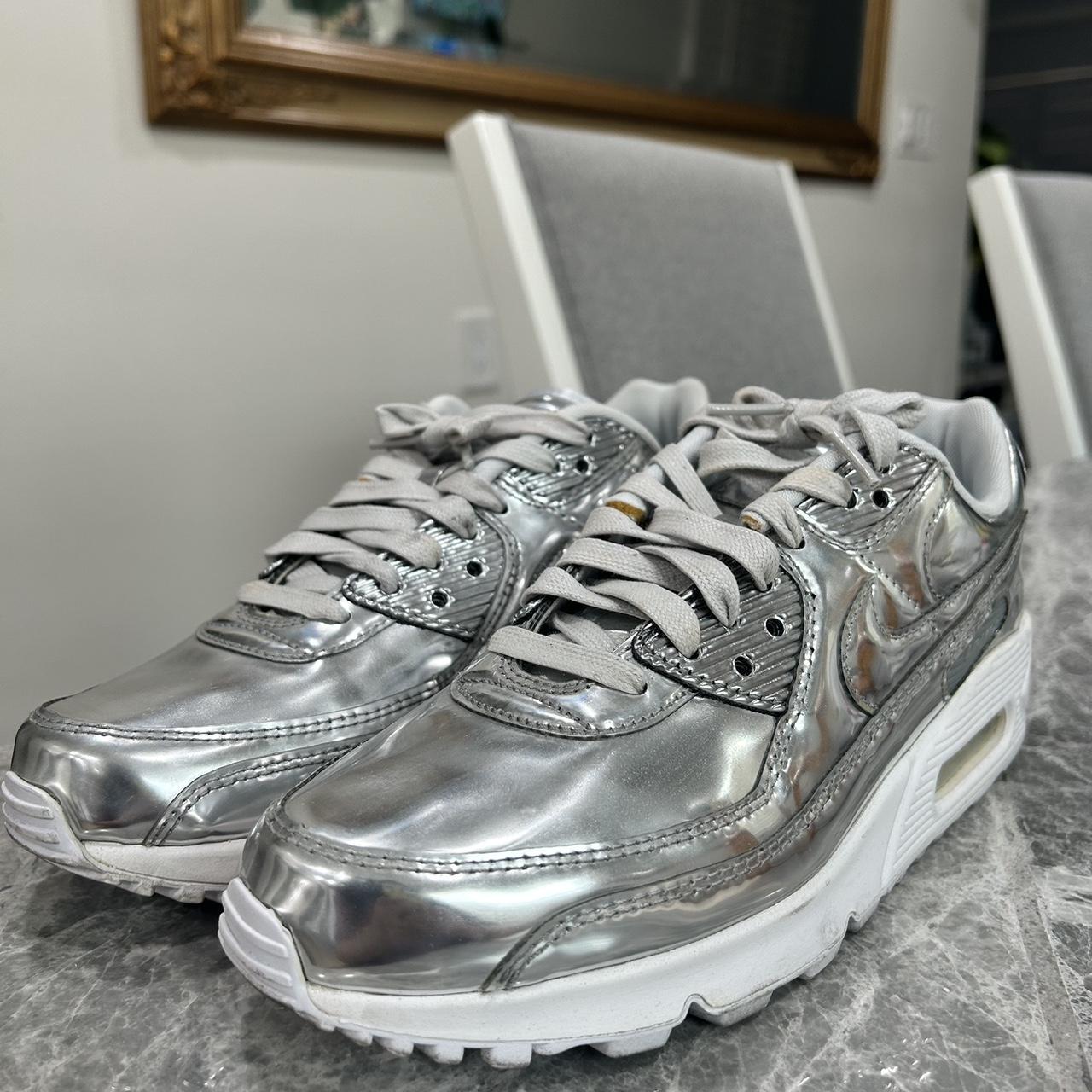 air max 90 metallic silver