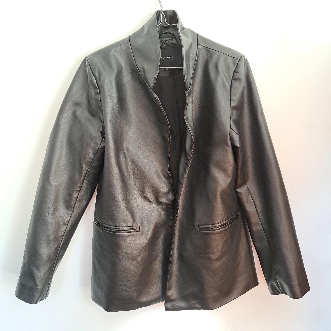 Black pleather glassons blazer So chic for work Depop