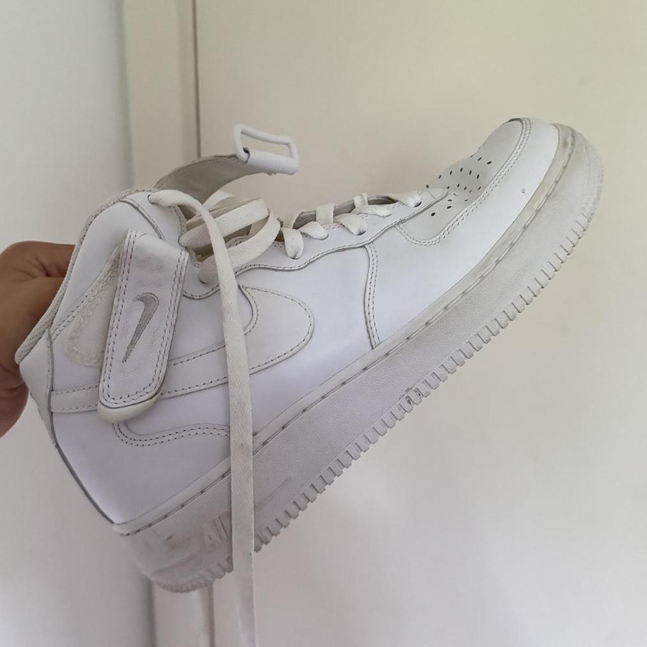 all white nike air force high tops