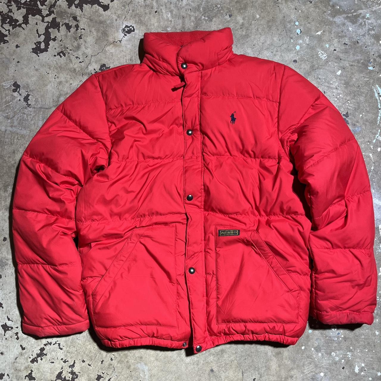 ralph lauren men's red puffer coat