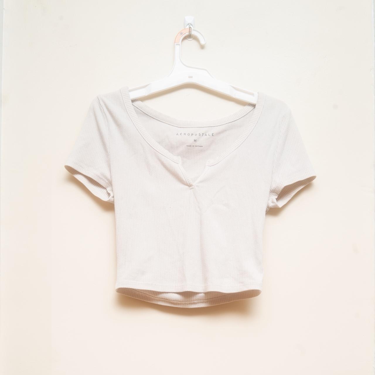Aéropostale Seriously Soft Cropped Notch-Neck Tee