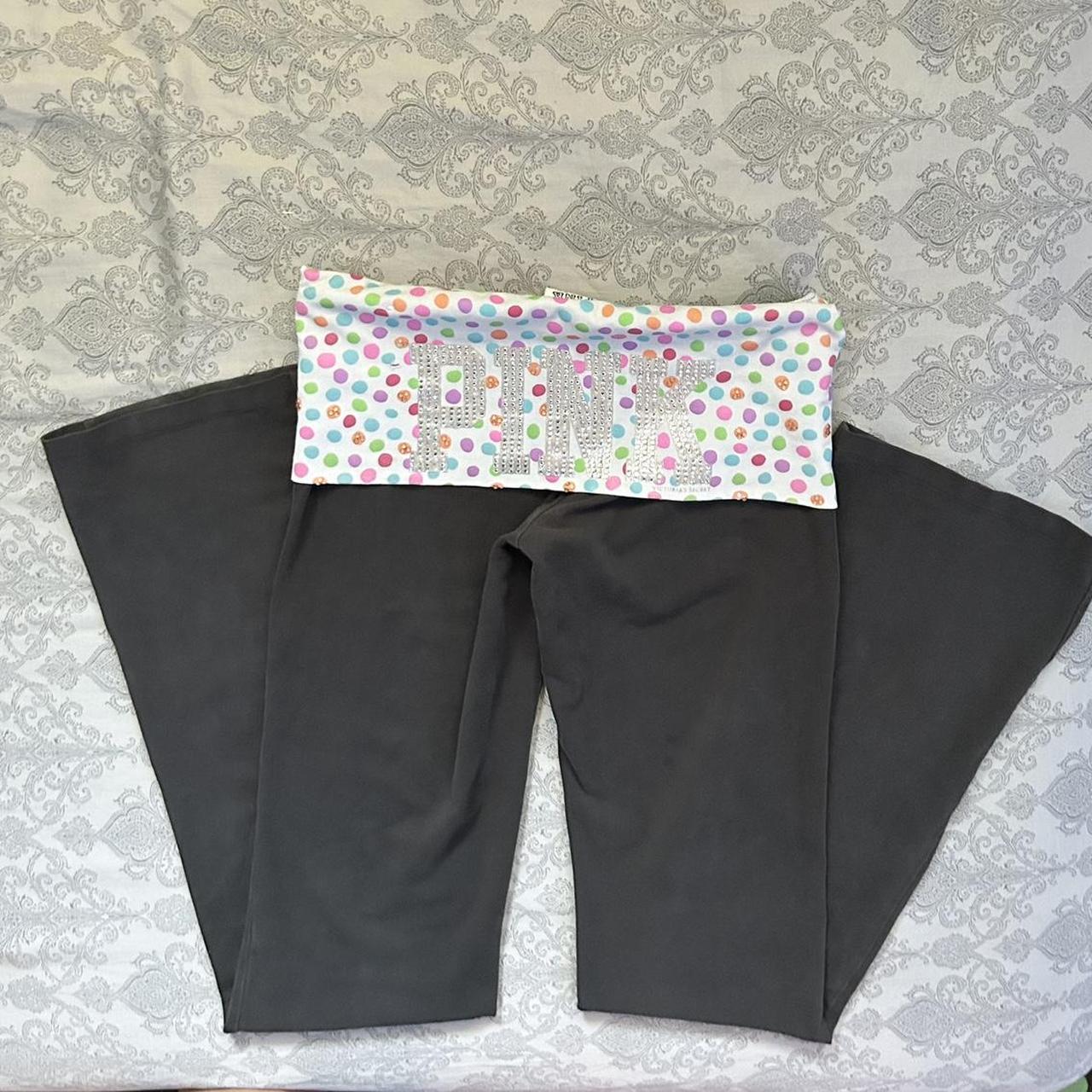 Victoria's Secret Black & Pink Cropped Fold Over Y2K Leggings Size Small -  $30 - From Tara