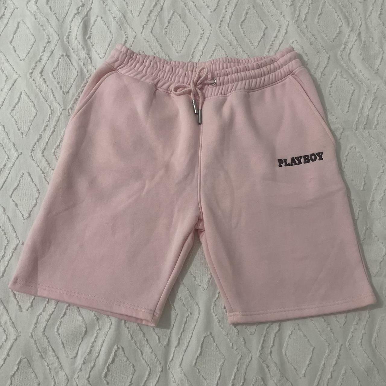 PLAYBOY unisex pink shorts ♡ never been worn ♡ small... - Depop