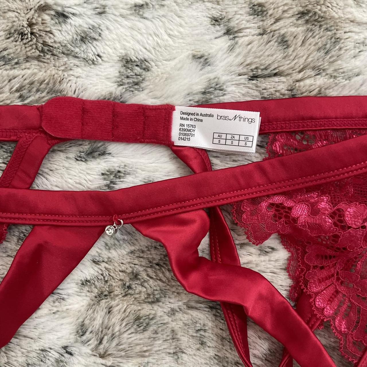 BRAS N THINGS red bra & suspenders set ♡ both... - Depop