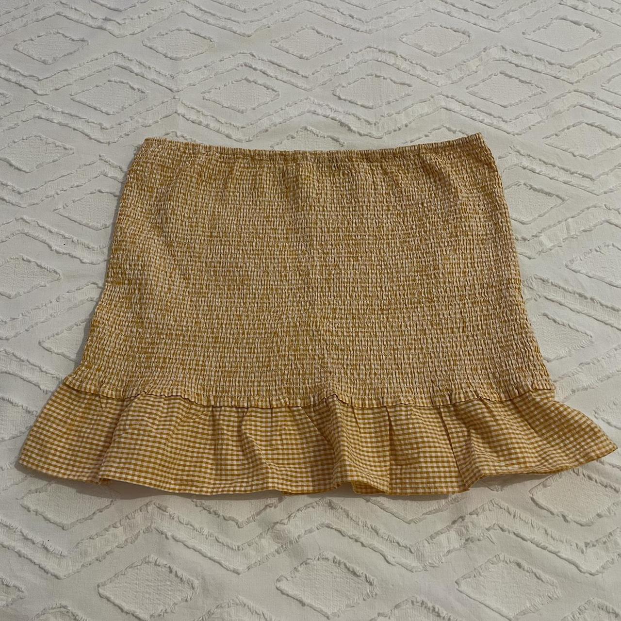 SPORTSGIRL yellow checkered mini skirt ♡ great... Depop