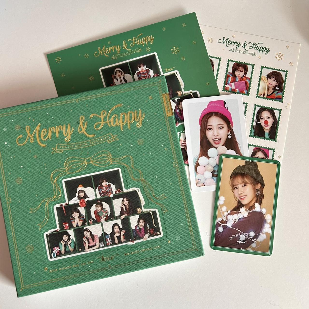 twice merry & happy album 💚 tzuyu cd, sana + tzuyu… - Depop