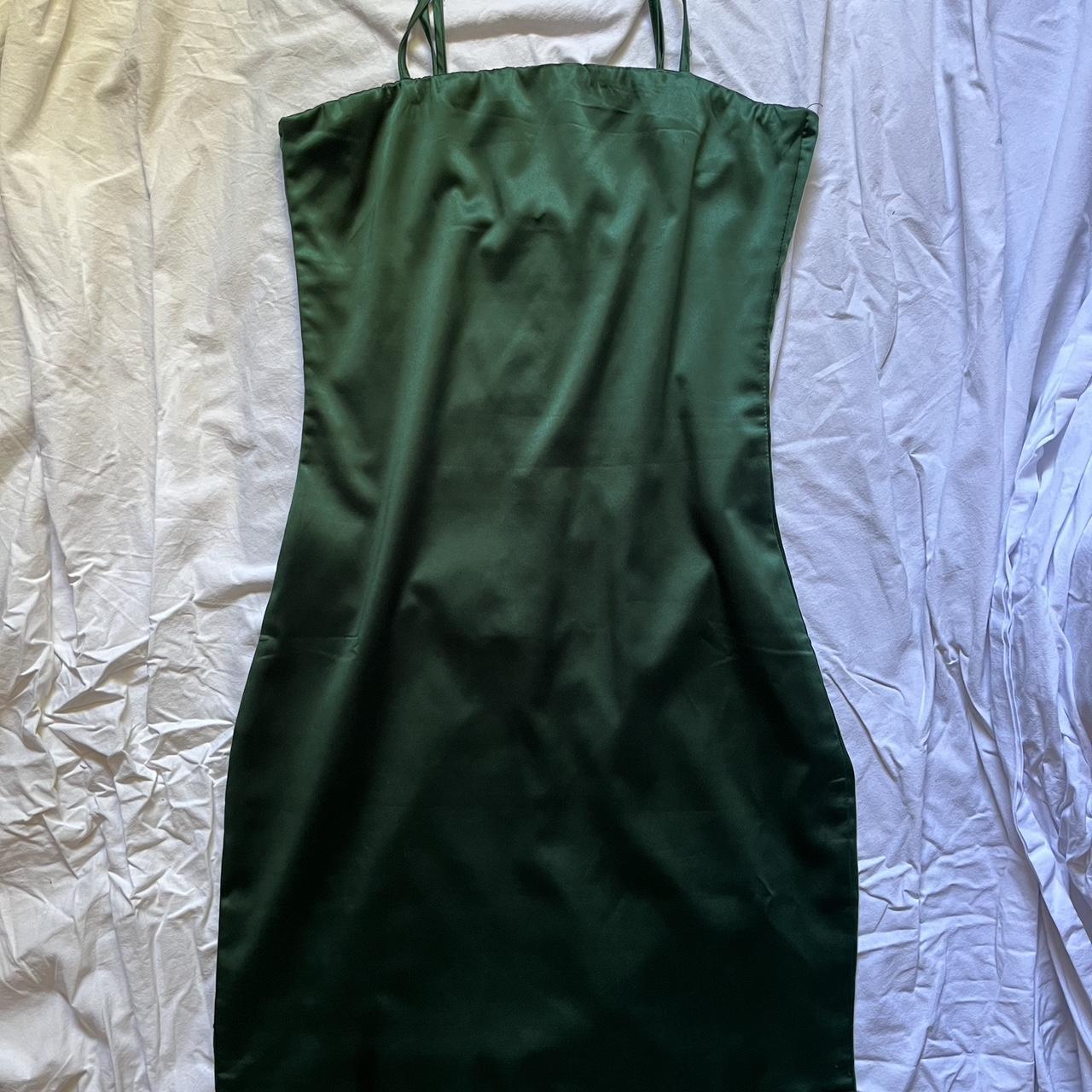 Oh polly silk emerald green body con dress a slight... - Depop