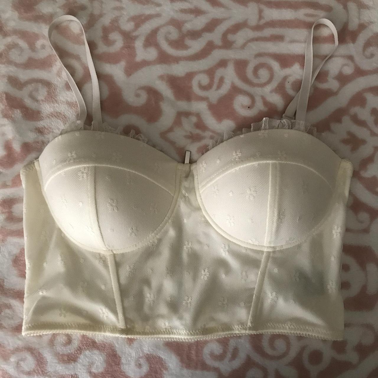 Bustier Top, cream color only worn to try on no... - Depop