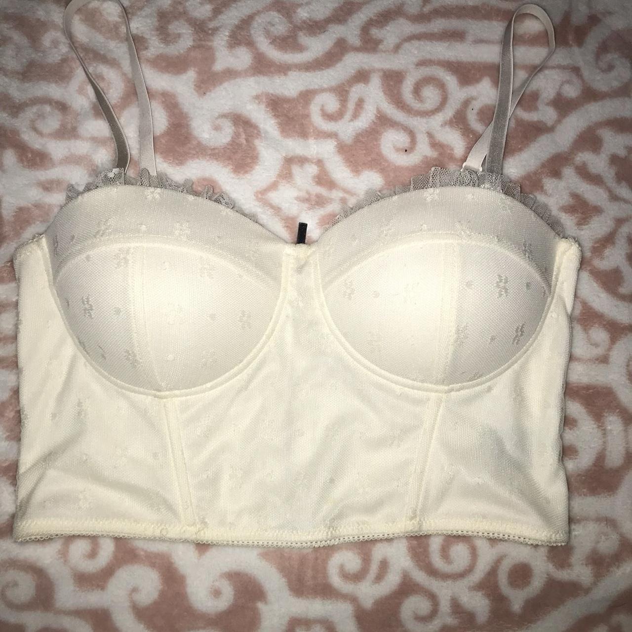 Bustier Top, cream color only worn to try on no... Depop