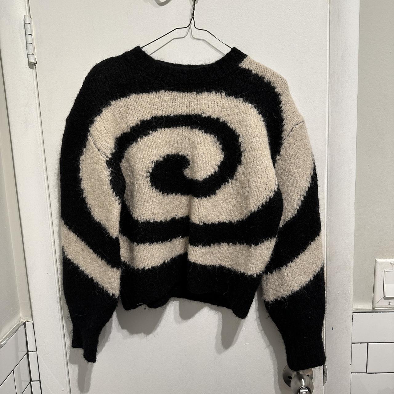 Paloma wool twister swirl sweater in black in white,... - Depop