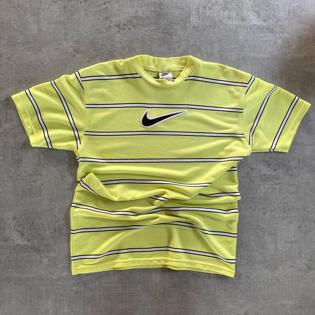 Super rare vintage 90s nike polyester neon yellow. Depop