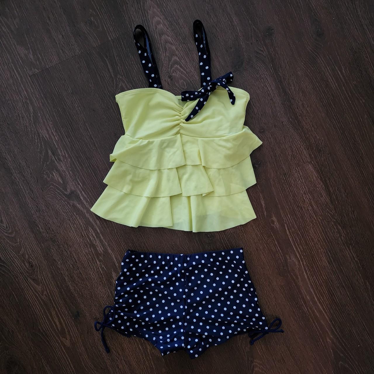 Ruffles Polka Dot Two Piece Tankini Bathers in... Depop